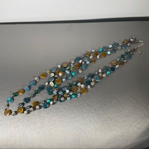 Aquamarine Freshwater Pearl Multi-strand Necklace